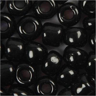 Creativ Company Rocailles, d 3 mm, afm 8/0, gatgrootte 0,6-1,0 mm, zwart, 25 gr/ 1 doos Creativ Company Rocailles, d 3 mm, afm 8/0, gatgrootte 0,6-1,0 mm, zwart, 25 gr/ 1 doos