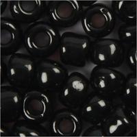 Creativ Company Rocailles, d 3 mm, afm 8/0, gatgrootte 0,6-1,0 mm, zwart, 25 gr/ 1 doos - thumbnail