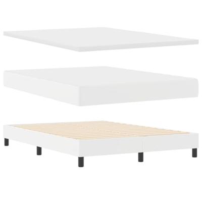 Bedframe met matras met matras Wit 140 x 190 cm Kunstleer