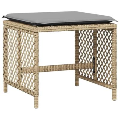 15-delige Tuinset met kussens poly rattan beige