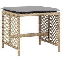 15-delige Tuinset met kussens poly rattan beige - thumbnail