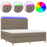 Boxspring met matras en LED stof taupe 180x200 cm - thumbnail