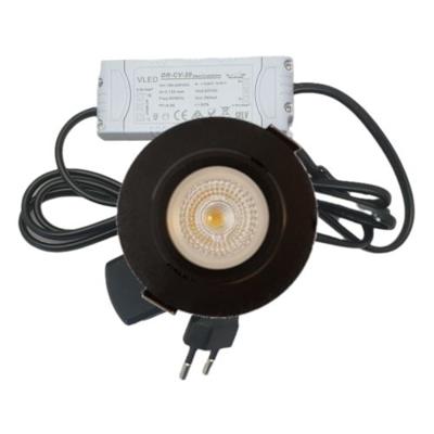 Led inbouwspot Zwart 4 Watt - 2700K - Dimbaar - met trafo