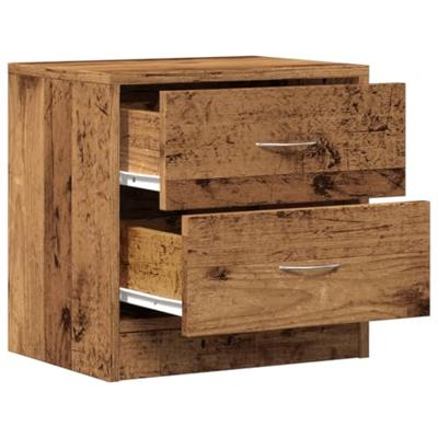 Nachtkastjes 2 st 40x30x40 cm bewerkt hout oud houtkleurig