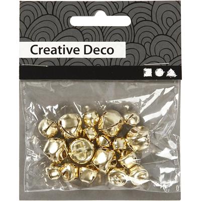 Creativ Company Belletjes, d 8+10+13 mm, goud, 18 div/ 1 doos