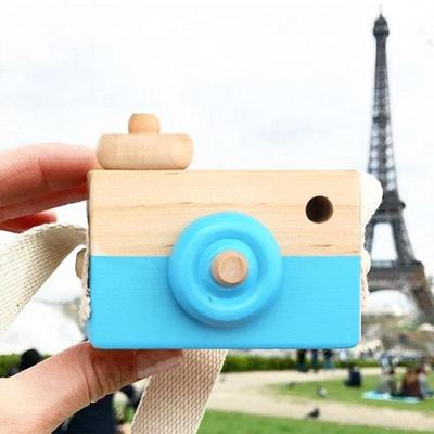 Schattig Nordic opknoping houten camera speelgoed voor kinderen (blauw)