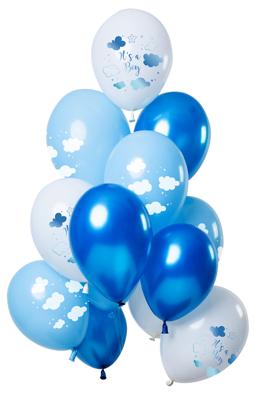 Ballonnen 'It's a Boy' Blauw Premium - 12 Stuks