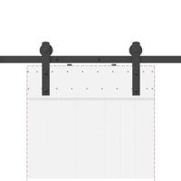 VidaXL Doos met onderdelen voor schuifdeur 213,5 cm staal zwart - thumbnail