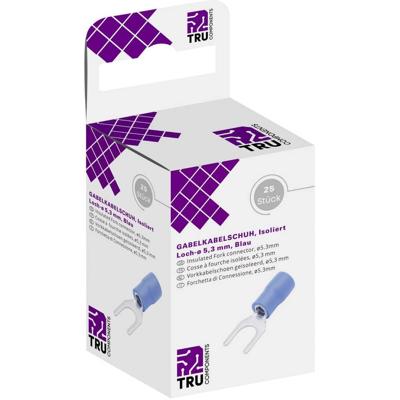 TRU COMPONENTS T1904C065 Vorkkabelschoen 1.50 mm² 2.50 mm² Schachtdiameter=5.30 mm Deels geïsoleerd Blauw 25 stuk(s)