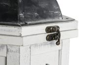 Lantaarn DKD Home Decor Verouderde afwerking Wit Donker grijs Hout Kristal 19 x 17 x 39 cm - thumbnail