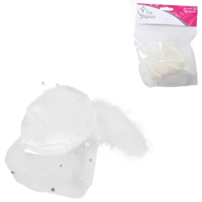 Haarclip bruid bloem wit 11 cm | 24 stuks