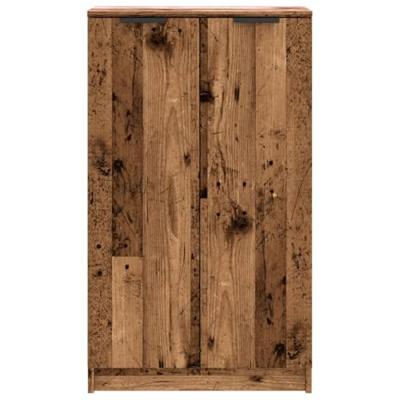 Schoenenkast 59x35x100,5 cm bewerkt hout oud houtkleurig