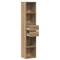 Boekenkast 36x30x171 cm bewerkt hout artisanaal eikenkleur - thumbnail