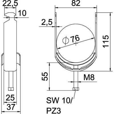 OBO Bettermann 1186076 Beugelklem 1 stuk(s)