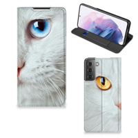Samsung Galaxy S21 Plus | Hoesje maken | Witte Kat - thumbnail