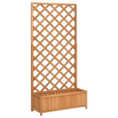 VidaXL Plantenbak met latwerk massief vurenhout bruin VidaXL Plantenbak met latwerk massief vurenhout bruin