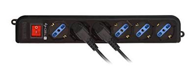 Techly IUPS-PCP-6V power uitbreiding 1,5 m 6 AC-uitgang(en) Zwart