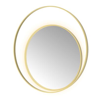 Spiegel Hotbath &MORE 120x120 cm LED-Verlichting Spiegelverwarming Rond Deco Geborsteld Messing PVD Spiegel Hotbath &MORE 120x120 cm LED-Verlichting Spiegelverwarming Rond Deco Geborsteld Messing PVD