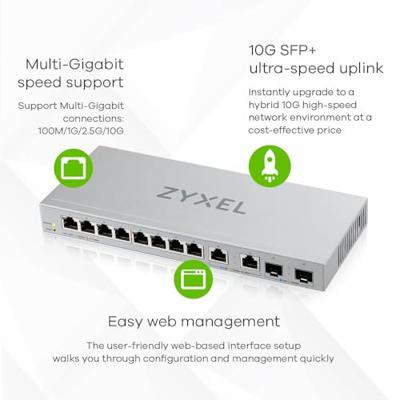 Zyxel XGS1210-12-ZZ0102F netwerk-switch Managed Gigabit Ethernet (10/100/1000) Grijs Zyxel XGS1210-12-ZZ0102F netwerk-switch Managed Gigabit Ethernet (10/100/1000) Grijs