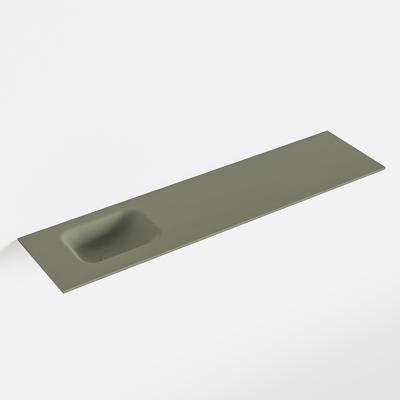 MONDIAZ LEX Army solid surface inleg wastafel voor toiletmeubel 120cm. Positie wasbak links