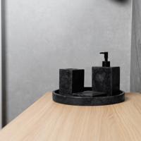 Accessoires set Loutro Sabii Bestaande Uit Tandenborstelhouder, Zeephouder, Zeeppompje en Zeepschaal Antraciet - thumbnail