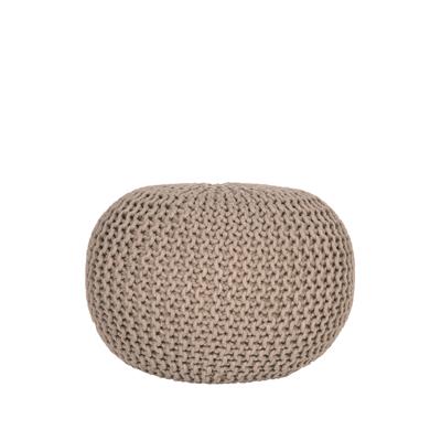 LABEL51 Poef 'Knitted', 50 x 35cm, kleur Beige