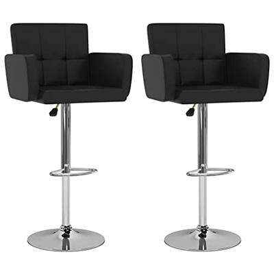 Barstoelen 2 st kunstleer zwart