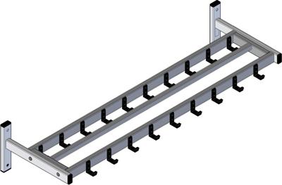 V-part wandgarderobe, 19 haken