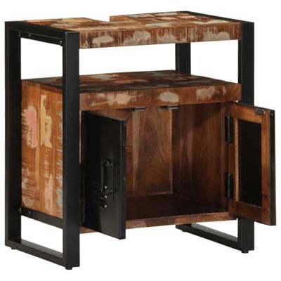 Badkamerkast 38x33x160 cm massief recycled hout