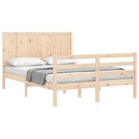 Bedframe met hoofdbord massief hout - thumbnail