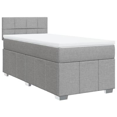 Boxspring met matras stof lichtgrijs 140x190 cm
