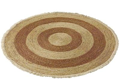 J-Line tapijt Kwastjesband - vloerkleed - jute - beige|bruin - large