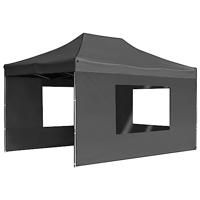 Partytent inklapbaar met wanden 4,5x3 m aluminium antraciet - thumbnail