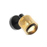 QAZQA Industriële spot zwart met goud - Kayden - thumbnail