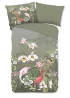 Good Morning Dekbedovertrek "bloemen en vogels" - Groen - (140x200 cm) - Katoen - thumbnail