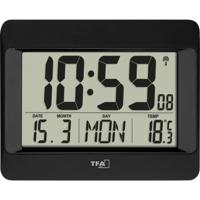 TFA Dostmann 60.4519.01 Zendergestuurd Wandklok 21.5 cm x 2.6 cm x 16 cm Zwart Groot display - thumbnail