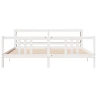 Bedframe met hoofdeinde zonder matras 200x200 cm wit - thumbnail