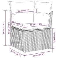 Tuinbankenset 9 pcs Zwart poly rattan - thumbnail