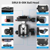 SIRUI DSLR Camera Statief Kogelkop, 10 kg laadvermogen, 360 ° Panning Base, Aluminium Bouwkwaliteit, Veiligheidsslot, Universele montageplaat voor eenvoudige bevestiging (B-00K kogelkop) - thumbnail