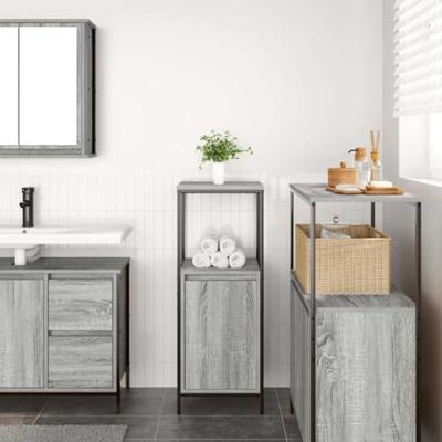 Badkamermeubel met planken 36x35x95 cm grijs sonoma