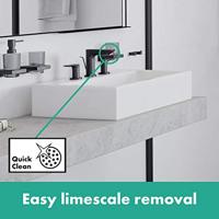 Wastafelmengkraan Talis E HansGrohe 3-Gats Met Trekwaste Mat Zwart - thumbnail