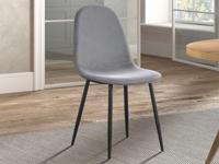 Stoel BOYA fluweel grijs - thumbnail