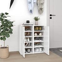 VidaXL Schoenenkasten 2 st 32x35x70 cm bewerkt hout wit - thumbnail