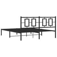 Bedframe met hoofdbord metaal zwart 150x200 cm - thumbnail