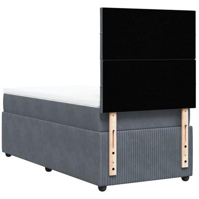 Boxspring met matras fluweel donkergrijs 120x190 cm