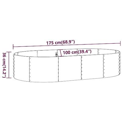 VidaXL Plantenbak 175x100x36 cm gegalvaniseerd staal antracietkleurig VidaXL Plantenbak 175x100x36 cm gegalvaniseerd staal antracietkleurig