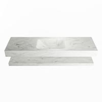 MONDIAZ ALAN-DLUX 150cm planchet Opalo. Vrijhangende wastafel CLOUD midden 1 kraangat, kleur Opalo. - thumbnail
