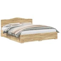 Bedframe met hoofdeinde Sonoma Eiken 180 x 200 cm Bewerkt hout - thumbnail