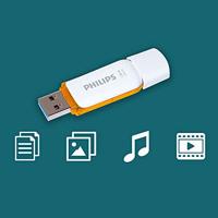 Philips FM12FD75B/00 USB flash drive 128 GB USB Type-A 3.0 (3.1 Gen 1) Oranje, Wit - thumbnail