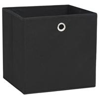 VidaXL Opbergboxen 4 st 28x28x28 cm nonwoven stof zwart - thumbnail